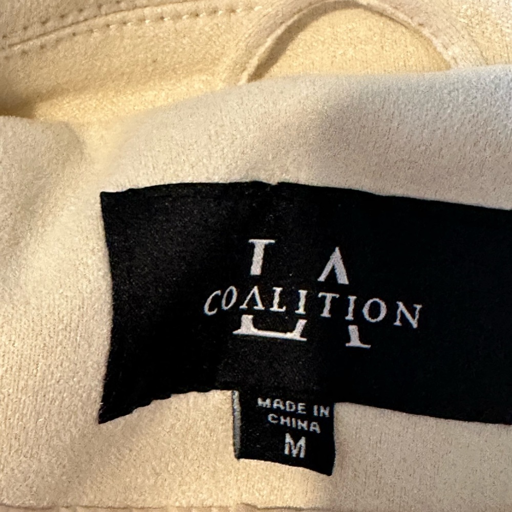 Beige suede biker jacket - Picture 5 of 7